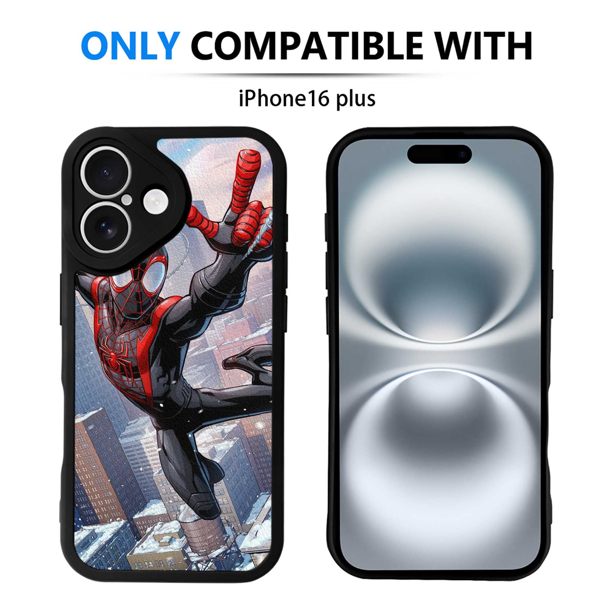 （画像用） Spider Man スパイダーマン 【iPhone 16シリーズ対応】シリコンスマホケース（レザー調） 材質：シリコン